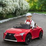 HOMCOM kinderauto, elektrische Lexus, MP3, licht & muziek, stevig kunststof & metaal, 106 x 63 x 44 cm, rood | Aosom.nl