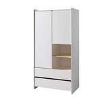 Vipack kledingkast Kiddy 2 deuren en 2 lades - wit - 90x180x55 cm - Leen Bakker