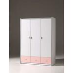 Vipack 3-deurs kledingkast Bonny - lichtroze - 202x141x60 cm - Leen Bakker