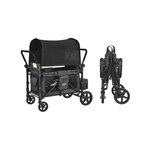 vidaXL Kinderwagen dubbel staal grijs en zwart