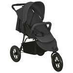 vidaXL Kinderwagen 2-in-1 aluminium taupe en zwart