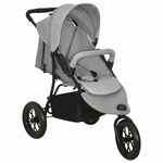 vidaXL Kinderwagen 2-in-1 aluminium taupe en zwart