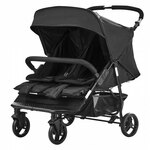 vidaXL Kinderwagen dubbel staal rood en zwart