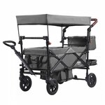 vidaXL Kinderwagen 2-in-1 aluminium taupe en zwart