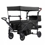 vidaXL Kinderwagen 2-in-1 staal rood en zwart
