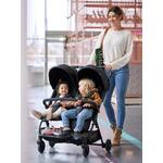 vidaXL Kinderwagen 2-in-1 staal blauw en zwart