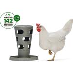 Beeztees Voertoren - Kippen Accessoires - 100% Gerecycled Plastic - Grijs"Groen - 30x30x36 cm