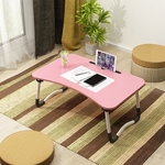 W-leg type verstelbare opvouwbare Laptop Bureau met anti-slip mat & kaartsleuf (roze)