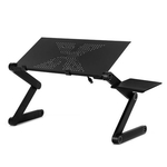 draagbare 360 graden verstelbaar opvouwbaar aluminiumlegering bureaustandaard met Cool Fans & muismat voor Laptop / Notebook(zwart)