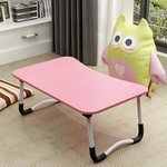 W-leg type verstelbare opvouwbare Laptop Bureau met antislipmat (roze)