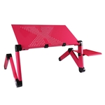 Draagbare 360 graden verstelbaar opvouwbaar aluminiumlegering bureaustandaard met muismat voor Laptop / Notebook zonder CPU Fans(Magenta)