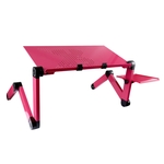 Draagbare 360 graden verstelbaar opvouwbaar aluminiumlegering bureaustandaard met Cool Fans & muismat voor Laptop / Notebook (Magenta)