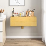 Wandgemonteerde Klaptafel Inklapbare Wandtafel van Grenenhout Ruimtebesparende Wandklaptafel voor Woonkamer Slaapkamer (Natuur)