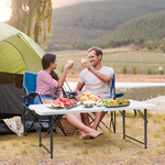 campingtafel, klaptafel, koffertafel, tuintafel met 3 verstelbare hoogtes