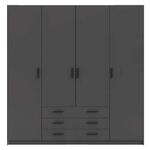 Kledingkast Madeira 2-deurs - zwart - 199x102x58 cm - Leen Bakker