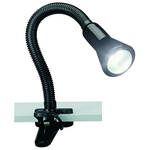 LED Klemlamp - Trion Lumpa - 5W - Warm Wit 3500K - Vergrootglas - Glans Zwart - Kunststof