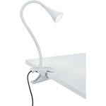 LED Klemlamp - Aigi Wony - E27 Fitting - Flexibele Arm - Rond - Glans Wit