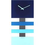NeXtime klok 2855bl bold stripes, 38x19 cm, wall, blue