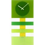 NeXtime klok 2855gn bold stripes, 19 x 38 cm, wall, green