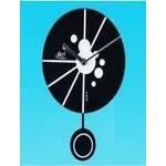Wandklok Slow Pendulum black / Periglass