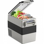 VEVOR 12V autokoelkast autokoelbox, draagbare 52L dubbele zone vriezer en handvat, instelbaar bereik -20 ~ 10 ?, compressor koeler vrachtwagen boot buiten kamperen