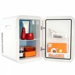 VEVOR 20 L / 22 blikjes minikoelkast, 2 in 1 kleine koelkast koel- en verwarmingsfunctie, drankenkoelkast met bedieningspaneel 12 V DC / 220 V AC voor kantoren en slaapzalen, dranken, cosmetica, wit