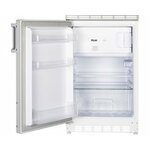 Single keuken Wit 150 cm incl. rvs spoelbak, koelkast en e-kookplaat en afzuigkap HRG-7400