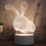 K-1026 7 kleur LED wit konijn silicone lamp