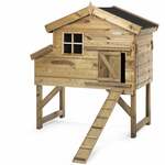 Konijnenhok 103x44x69,5 cm massief grenenhout grijs