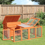 Konijnenhok 103x44x69,5 cm massief grenenhout rood