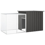 Konijnenhok 200x91x100 cm gegalvaniseerd staal grijs