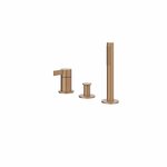 Badrandcombinatie IVY Pact 3-gats Mengkraan Met Uittrekbare Handdouche Zonder Uitloop Geborsteld Mat Koper PVD IVY