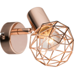 Wandlamp koper &apos;Xara&apos; 1 spot e14 fitting koper metaal modern