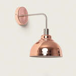 Wandlamp koper E27 fitting &apos;Eef&apos; met stekker en schakelaar 250mm