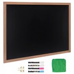 VEVOR schoolbord, krijtbord met aluminium frame, 175 x 100 cm droog uitwisbaar bord, inclusief 1 magneetdoekje en 3 droog uitwisbare markers, zwart oppervlak