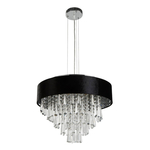Searchlight Grote kroonluchter Glamour zwart met chroom 50818-8BK