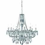 LED Kroonluchter - Trion Lacarno - E14 Fitting - 8-lichts - Rond - Mat Chroom - Aluminium