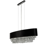 Searchlight Kroonluchter Glamour zwart met chroom 50818-5BK