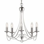 Searchlight Landelijke kroonluchter Richmond 8-lichts 65cm mat zilver 1508-8SS