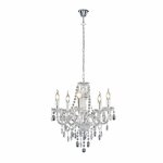 Searchlight 6-lichts kroonluchter Ascot grijs met chroom 41312-6CC