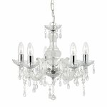 Searchlight Kroonluchter Glamour zwart met chroom 50818-5BK