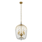 Searchlight Kroonluchter Shower zwart met kristal 30216-5BK