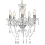 VidaXL Kroonluchter met kralen rond 3xe14 wit