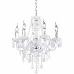 LED Kroonluchter - Trion Lacarno - E14 Fitting - 8-lichts - Rond - Mat Chroom - Aluminium