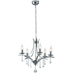 LED Kroonluchter - Trion Lucy - E14 Fitting - 5-lichts - Rond - Mat Zwart - Aluminium