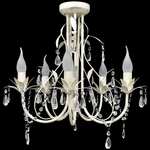 VidaXL Kristallen kroonluchter met wit elegant design (3 lampen)