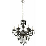Kroonluchter zwart 'Cuimbra' chrome 6x E14 fitting 670mm