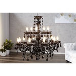 Design kroonluchter BLACK CRYSTAL XL 80cm zwart acryl 15-armige kroonluchter - 1282