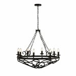 Searchlight Zwarte kroonluchter Maypole 5-lichts 6345-5BK