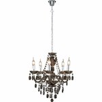 LED Kroonluchter - Trion Lucy - E14 Fitting - 5-lichts - Rond - Mat Zwart - Aluminium